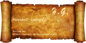 Hendel Gergő névjegykártya