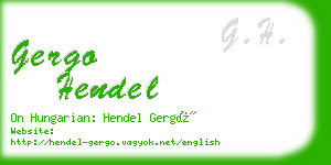 gergo hendel business card
